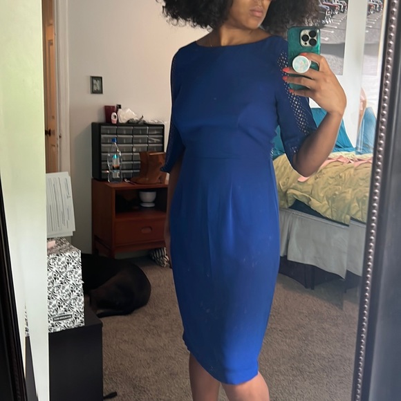 BCBGmaxazria 'Lexy' Blue Sapphire Studded Open Back Dress - Picture 2 of 6